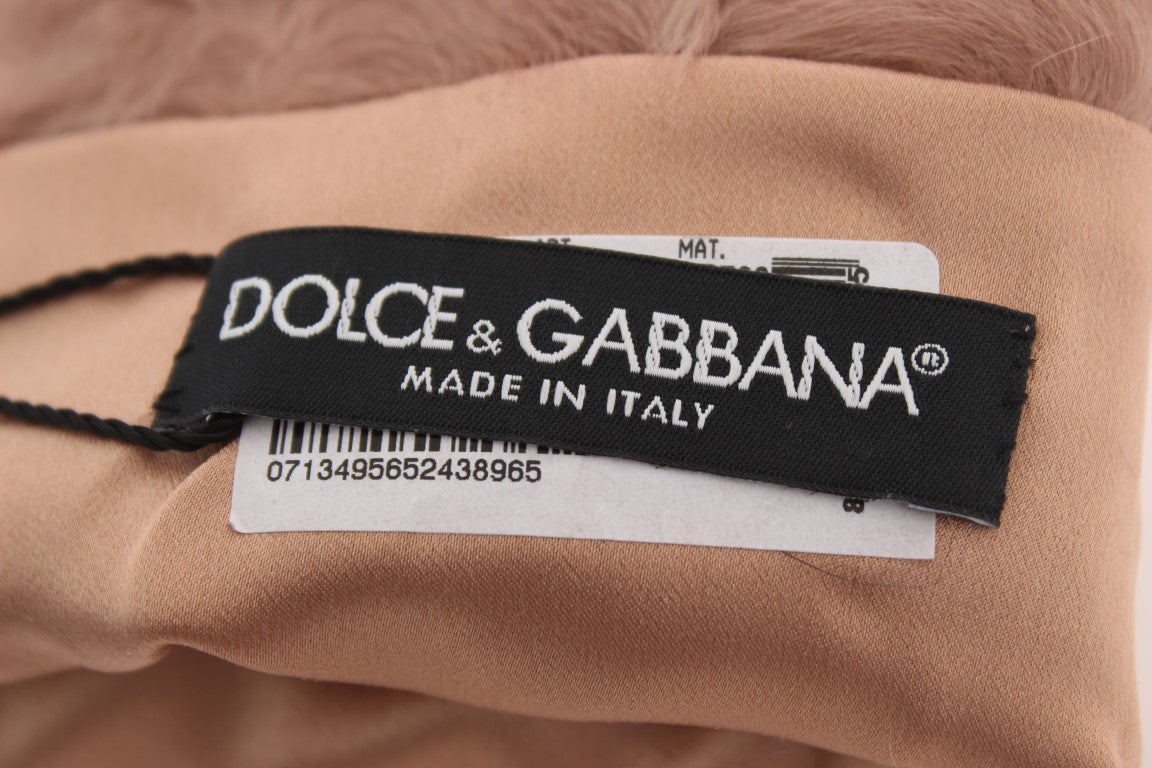 Dolce & Gabbana Beige Suede Xiangao Fur Elbow Gloves