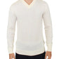 Ermanno Scervino Off White Wool Blend V-neck Pullover Sweater