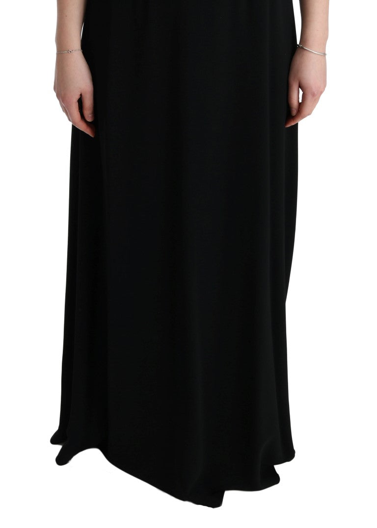 Dolce & Gabbana Black Stretch Shift Long Maxi Dress