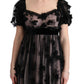 Dolce & Gabbana Elegant Floral Applique Full Length Dress