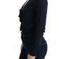 MARGHI LO' Elegant Blue Wool Cardigan Sweater