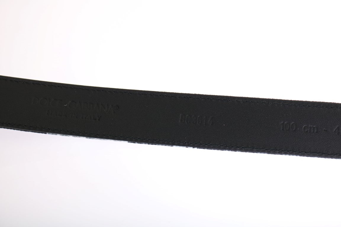 Dolce & Gabbana Black Cayman Linen Leather Belt