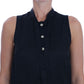 Versace Jeans Chic Sleeveless Black Shirt Blouse