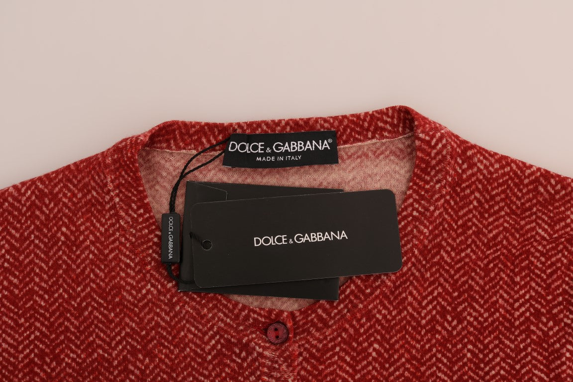 Dolce & Gabbana Red Wool Cardigan Sweater