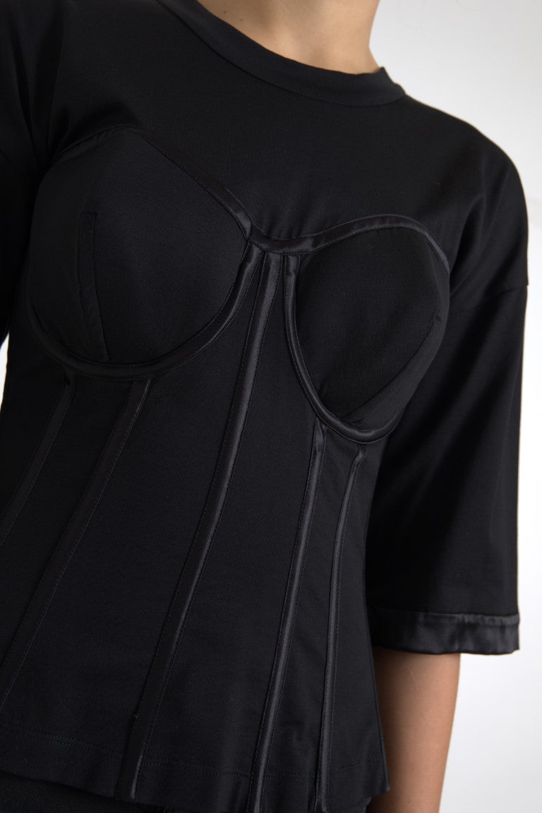 Dolce & Gabbana Timeless Black Silk Blend Corset Top