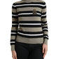 Dolce & Gabbana Multicolor Striped Wool Turtleneck Sweater