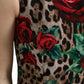 Dolce & Gabbana Elegant Leopard Floral A-Line Dress