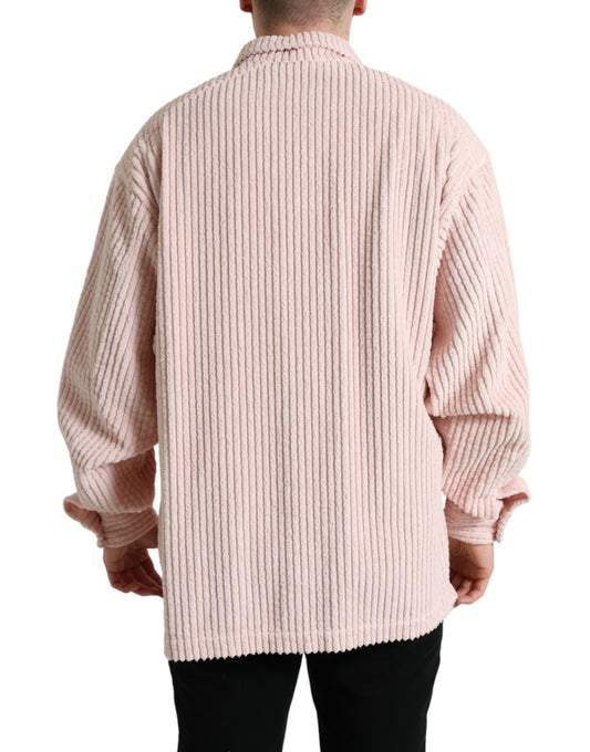 Dolce & Gabbana Elegant Cotton Shirt Sweater in Pink