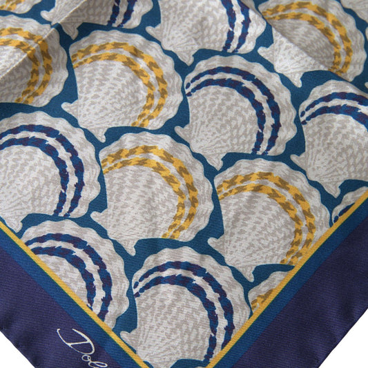 Dolce & Gabbana Multicolor Shell Silk Square Handkerchief Scarf