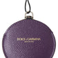 Dolce & Gabbana Elegant Purple Leather Mirror Holder