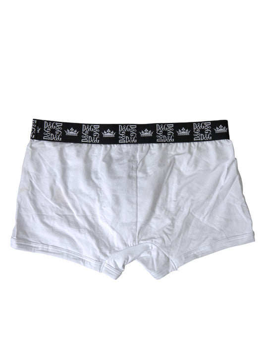 Dolce & Gabbana White Cotton Stretch Regular Boxer Underwear