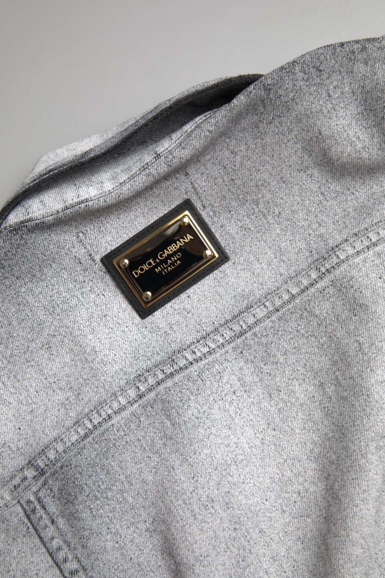 Dolce & Gabbana Elegant Gray Cotton Stretch Denim Jacket