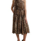 Dolce & Gabbana Elegant One-Shoulder Leopard Midi Dress