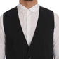 Dolce & Gabbana Elegant Striped Gray Waistcoat Vest