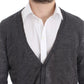 Costume National Elegant Gray Wool Blend Cardigan Sweater