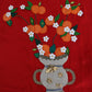 Dolce & Gabbana Red Silk Orange Vase Crystal Top