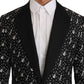 Dolce & Gabbana Black Silk Jazz Guitar Blazer Jacket