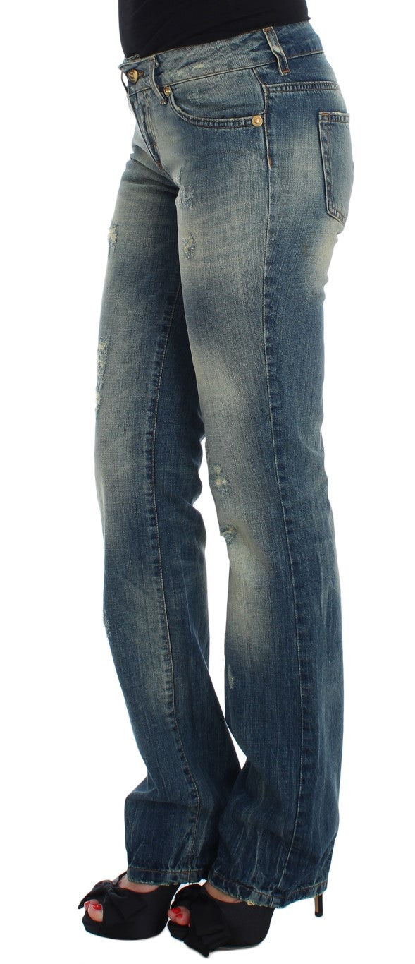 Cavalli Blue Cotton Low Waist Jeans