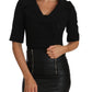 Dolce & Gabbana Black Short Fitted Wool Cropped Jacket Blazer