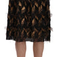 Dolce & Gabbana Black Gold Fringe Metallic Pencil A-line Skirt