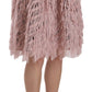 Dolce & Gabbana Pink Gold Fringe Metallic Pencil A-line Skirt