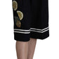 Dolce & Gabbana Black Cotton Cropped Embellished Pants