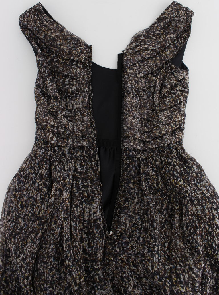 Dolce & Gabbana Dark Silk Shift Gown Full Length Dress