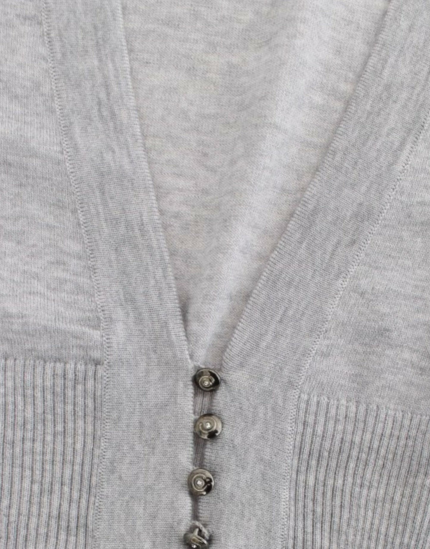 Cavalli Gray cropped wool cardigan