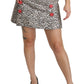 Dolce & Gabbana Silver Pattern A-line High Waist Skirt