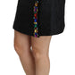Dolce & Gabbana Black Crystal Embellished High Waist Skirt