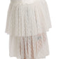 Dolce & Gabbana White Lace Layered High Waist Midi Cotton  Skirt