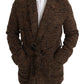 Dolce & Gabbana Elegant Brown Alpaca Blend Belted Cape Jacket