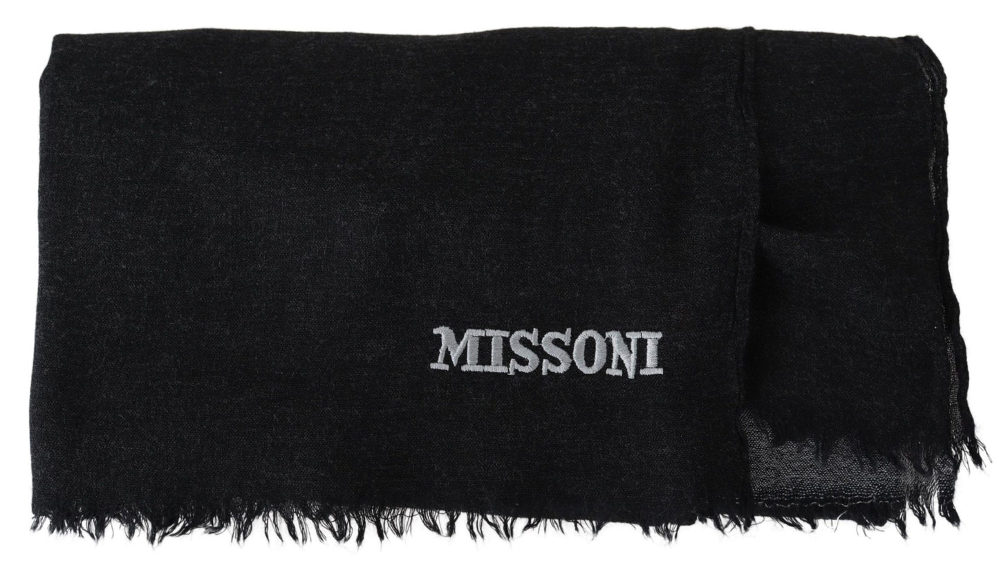 Missoni Black 100% Wool Unisex Neck Wrap Scarf