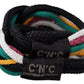 Costume National Multicolor Rope Leather Rustic Hook Buckle Belt