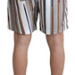 Dolce & Gabbana Elegant White Multicolor Swim Shorts