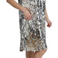 Dolce & Gabbana Silver Sequined Crystal Shift Gown Dress