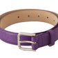 Dolce & Gabbana Elegant Purple Leather Belt with Logo Buckle
