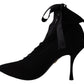 Dolce & Gabbana Elegant Black Ankle Heel Boots with Leather Sole