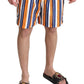 Dolce & Gabbana Multicolor Striped Swim Shorts Trunks