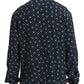 Dolce & Gabbana Blue Skull Print Silk Top Sleepwear Shirt