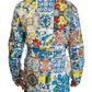 Dolce & Gabbana Multicolor Majolica Robe Jacket Coat