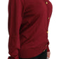 Dolce & Gabbana Silk Red Cardigan Top with Button Accents