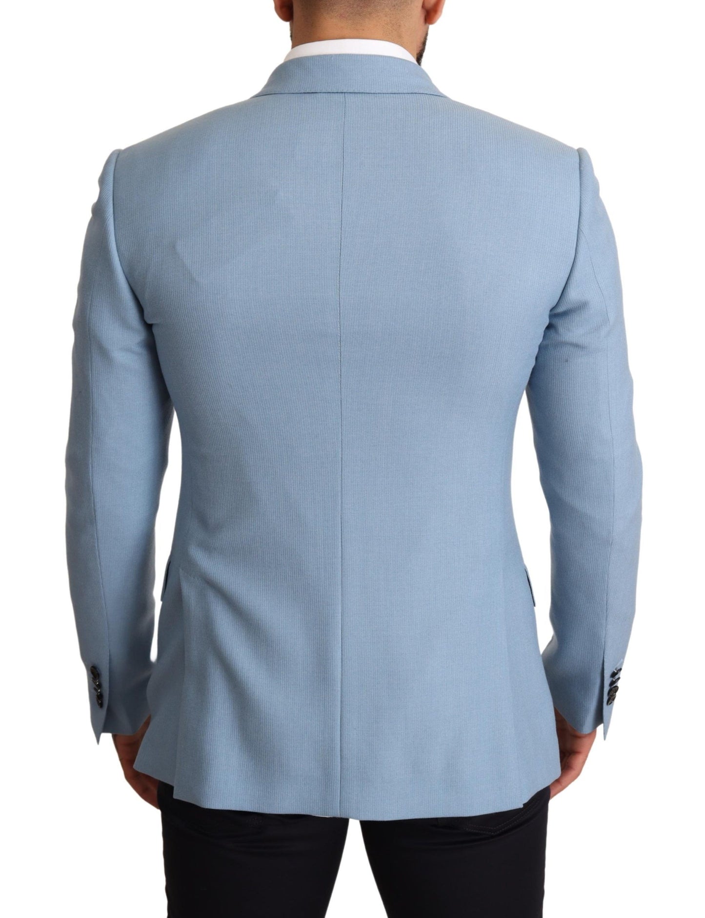 Dolce & Gabbana Elegant Blue Cashmere-Silk Men's Blazer