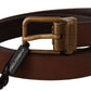 Dolce & Gabbana Elegant Brown Leather Belt with Gold Buckle