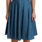 Dolce & Gabbana Blue Polka Dotted Sleeveless A-Line Dress