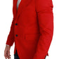 Dolce & Gabbana Elegant Red Cashmere Slim Fit Blazer