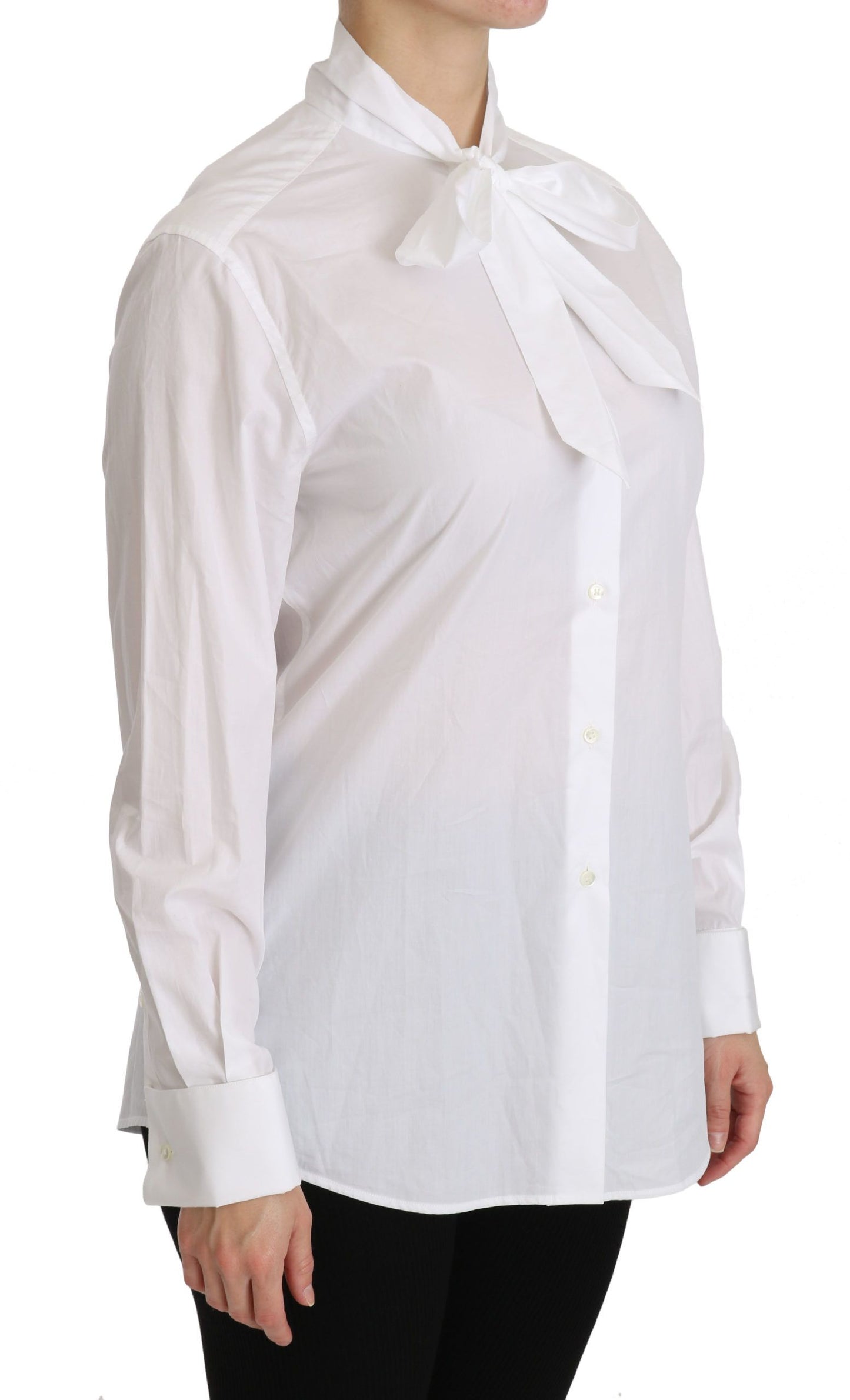 Dolce & Gabbana White Turtle Neck Long Sleeve Polo Shirt