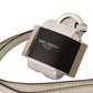 Dolce & Gabbana White Black Leather Strap Silver Metal Logo Airpods Case