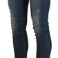 Acht Chic Blue Washed Skinny Cropped Jeans