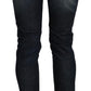Acht Chic Dark Blue Skinny Cropped Jeans